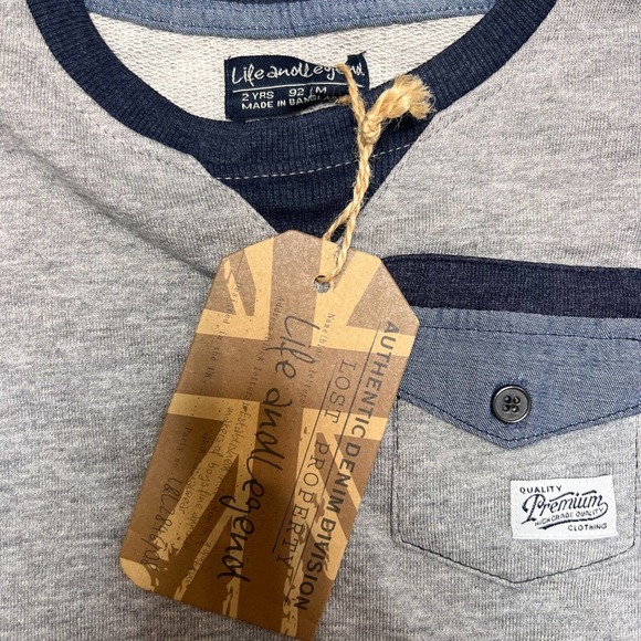 Boys Life and Legend Kids Blue Green Long Sleeve Pullover Sweater Top Size 2 NEW - Picture 4 of 6